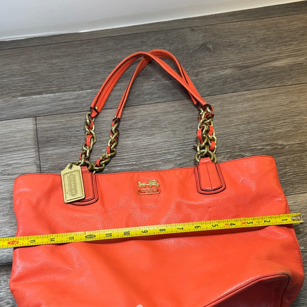 Coach Orange Leather Tote Bag - Picture 13 of 15